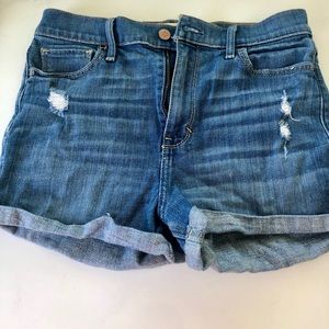 High waisted jean shorts